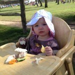Eating her lunch
