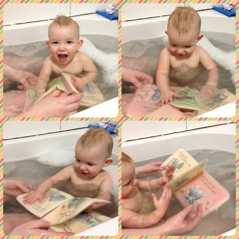 Georgie with the bath book