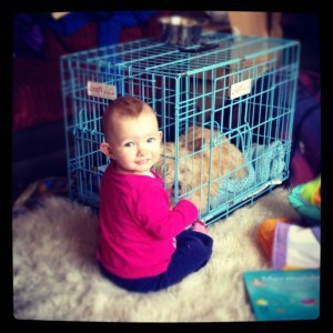 Sharing her biscuit!