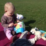 Playing with her toys