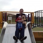 Sliding with Daddy!
