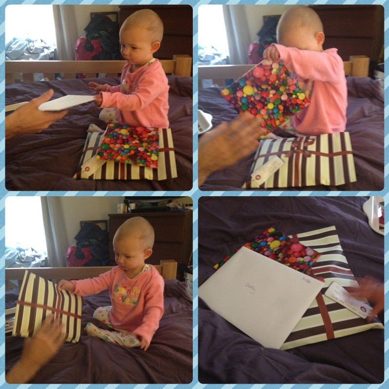 Handing over the presents