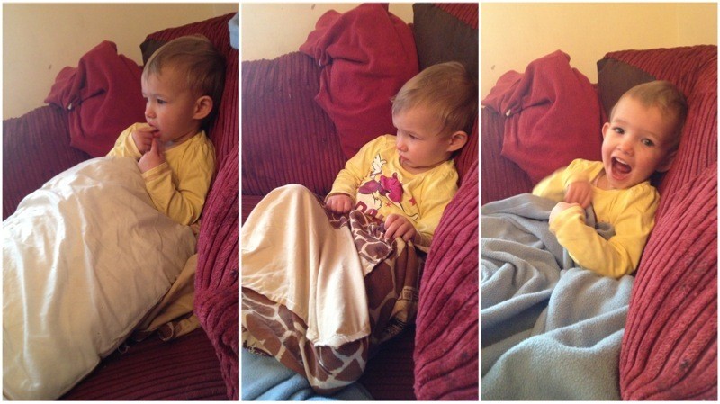 Snuggling on the sofa