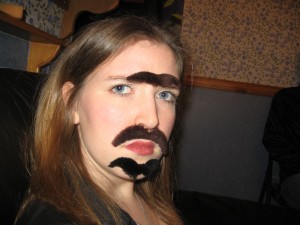 Sophie experiencing a bit of a facial hair problem several years ago!