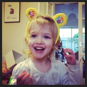 Georgie very pleased with her new ears!