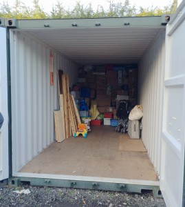 The storage container the majority of our belongings will be living in, indefinitely!