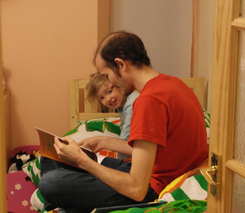 Reading the bedtime story