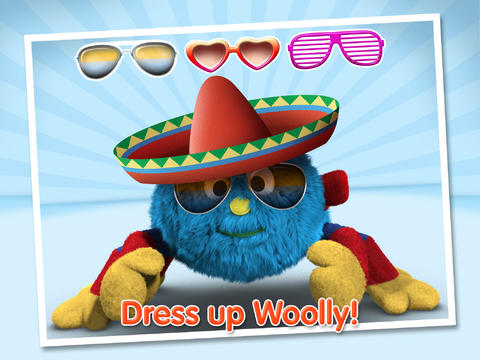 Dress up Woolly (iPad app screenshot)