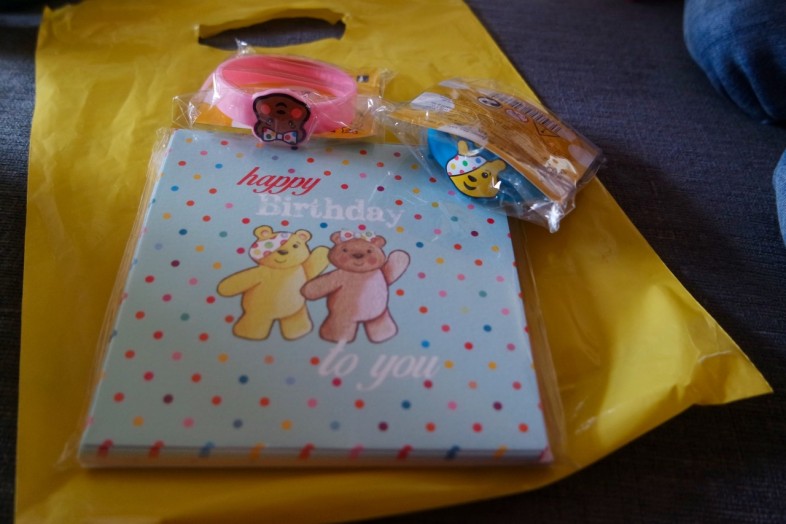 Pudsey and Blush birthday cards & wristbands