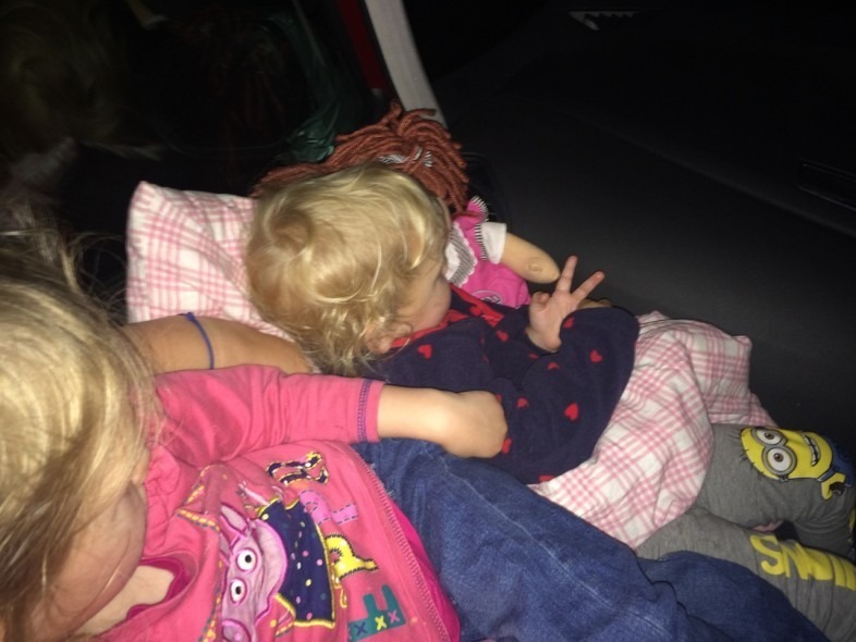 A lap full of children in the car!