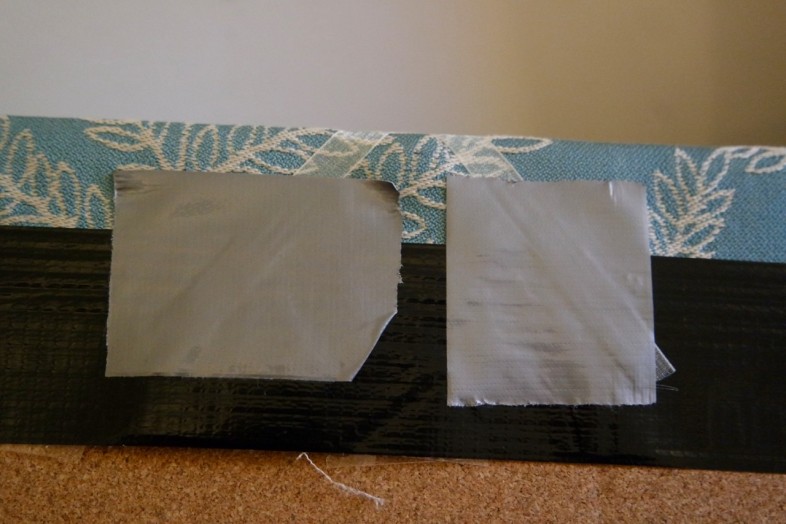 More duct tape! Securing the ribbon