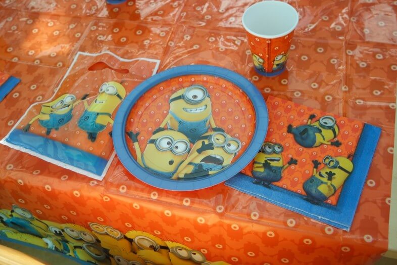Table laid with Minions partyware