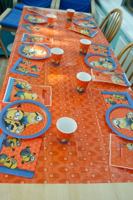 Table laid with Minions partyware