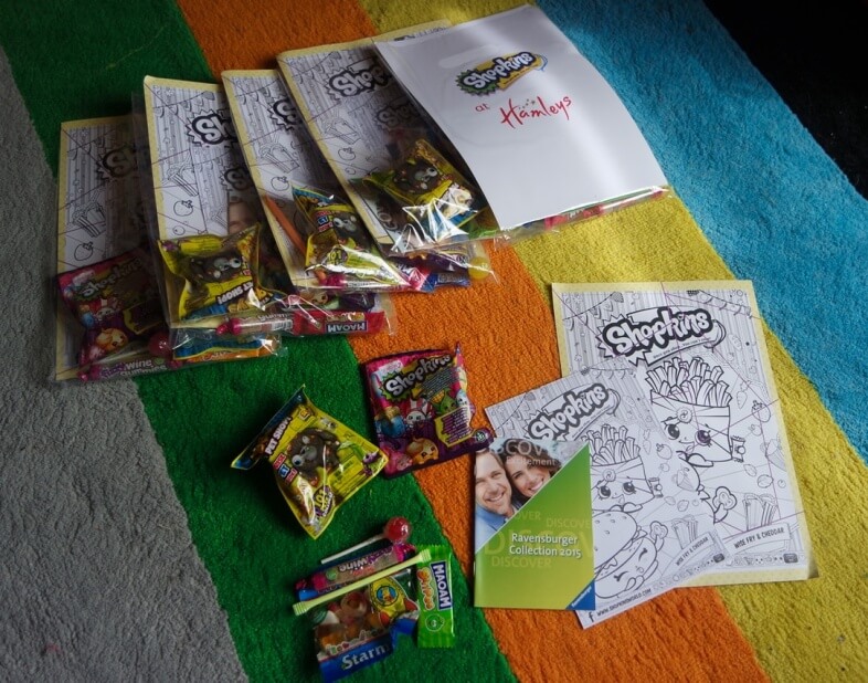 Goodie Bags! Each guest will get a Shopkins puzzle to make, a colouring sheet, a Shopkins collectible toy, an Ugglys Pet Shop collectible toy, a Ravensburger puzzle catalogue, some sweet treats, and of course one or two puzzles to take home!