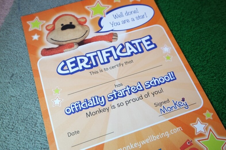 Monkey's Guide to Starting School - Certificate