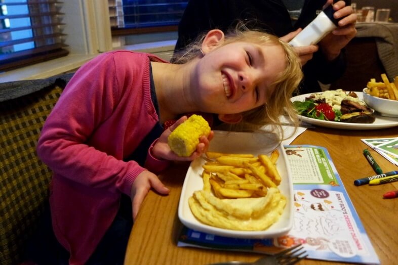 Georgie enjoying her meal