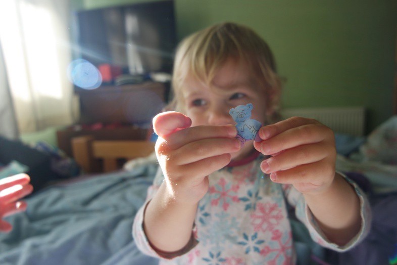 Lydia with her teddy bear whimsy