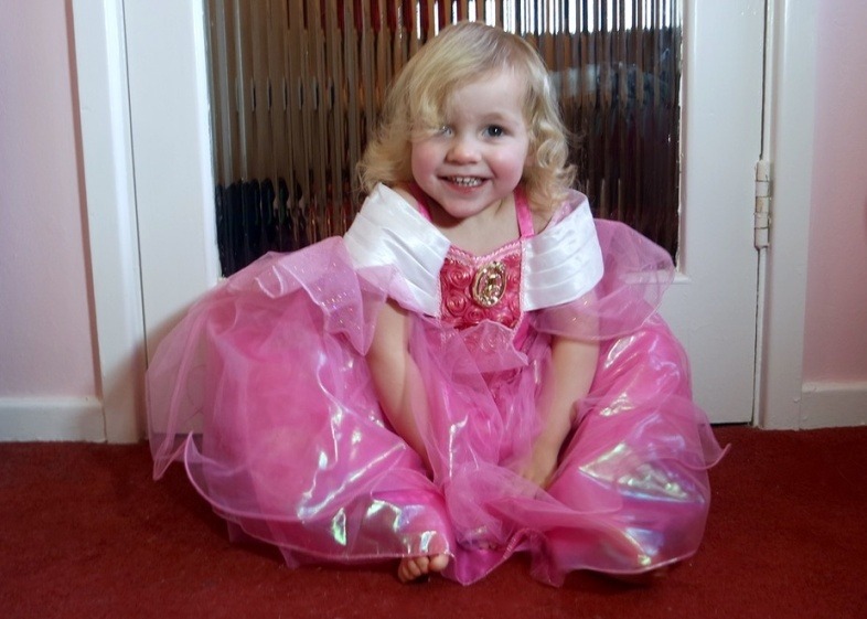 Lydia in the Disney Store Sleeping Beauty dress