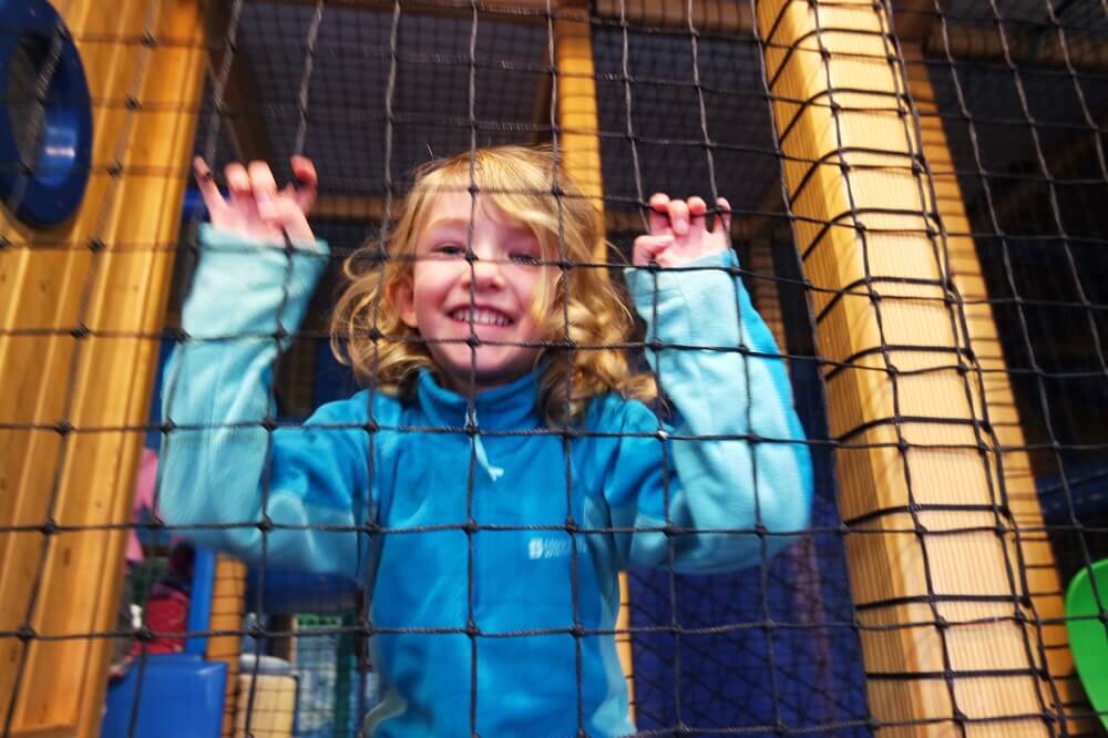 Georgie on the soft play frame
