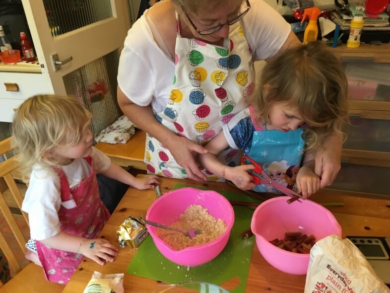 The girls enjoyed making a rhubarb & apple crumble with Grandma (and I enjoyed eating it!)