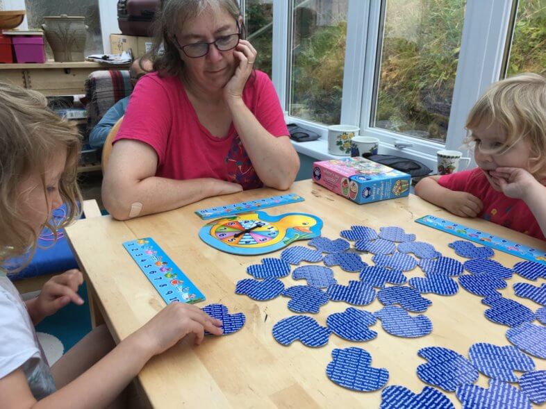Mum playing games with the kids
