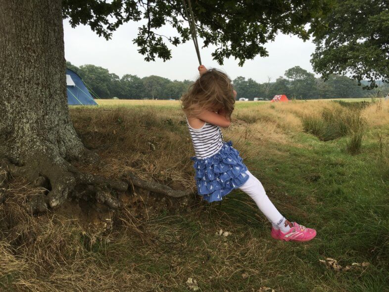 Georgie on a rope swing