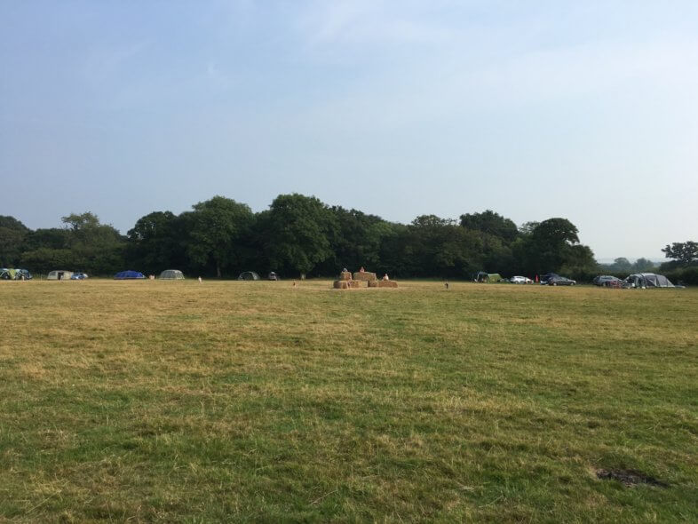 campsite with hay bales