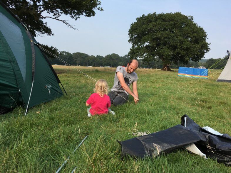 Pegging in the tent