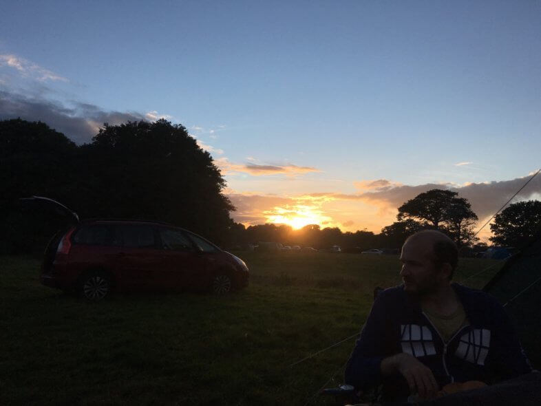 sunset on the campsite
