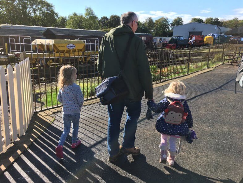 The girls and their Grandfather