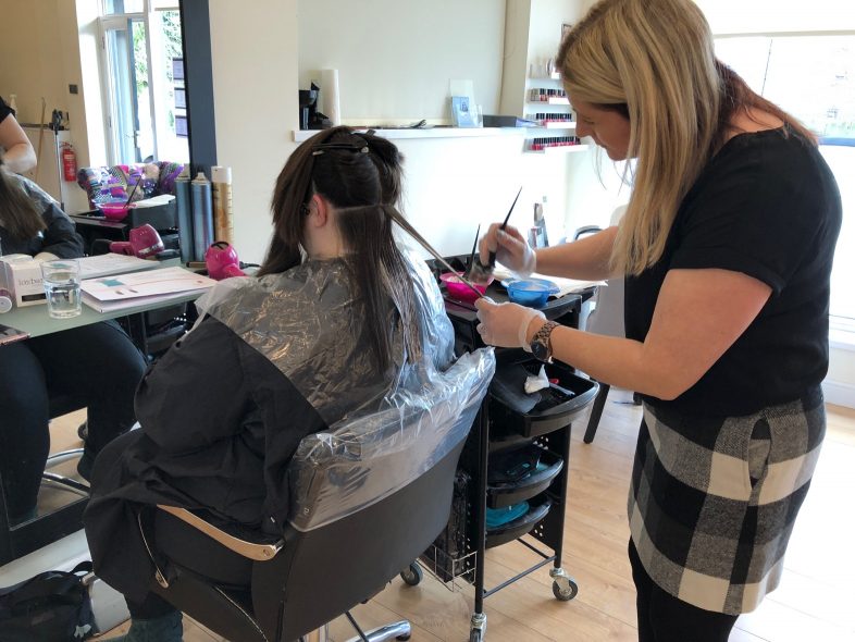Claire transforming my hair at Cisoria