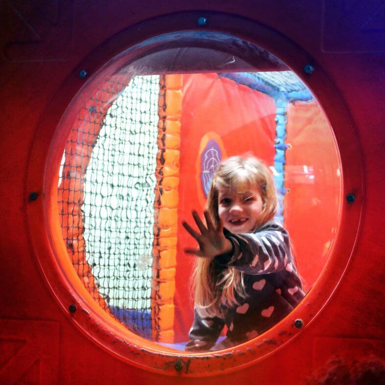 Lydia in the soft play area