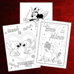 Disney Valentine's Day Colouring Sheets & Cards - Free Printable Disney Valentine Colouring Sheets