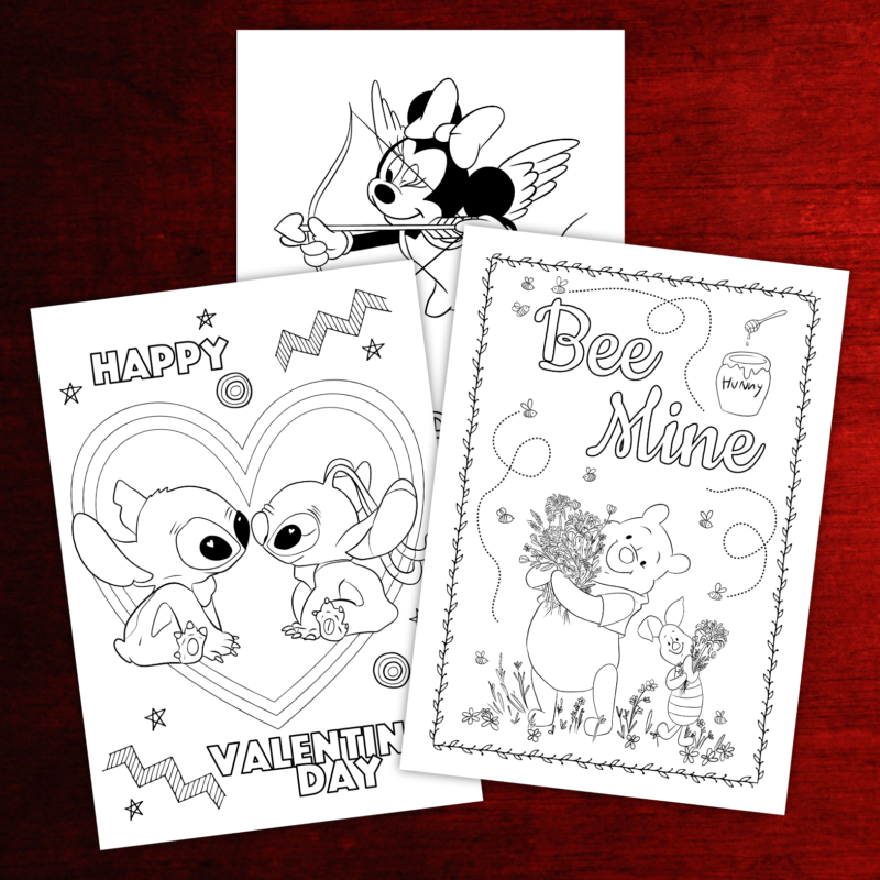 Disney Valentine’s Day Colouring Sheets &amp; Cards – Free Printable | Mama ...