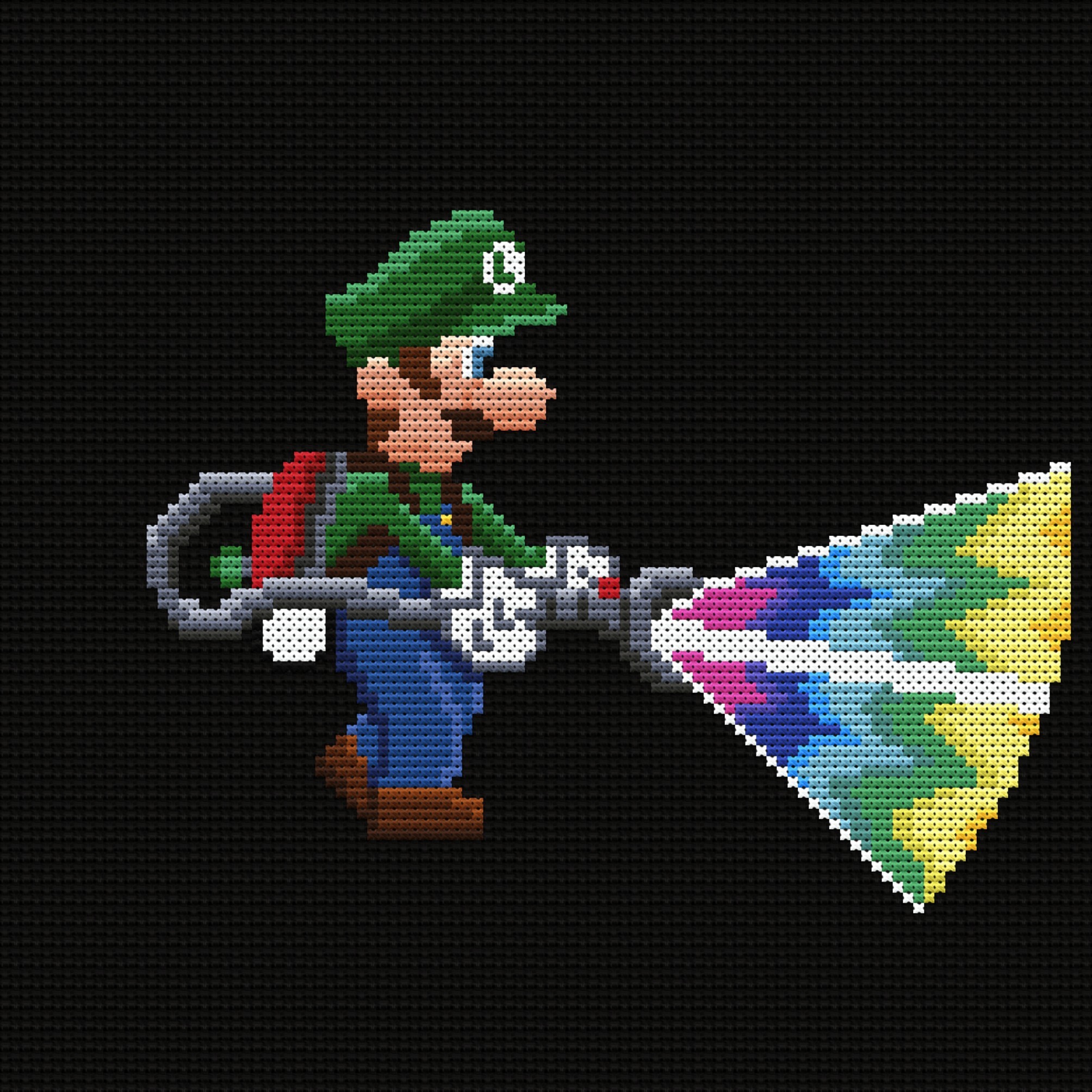 Luigi & his Dark-Light Device – Cross Stitch Pattern