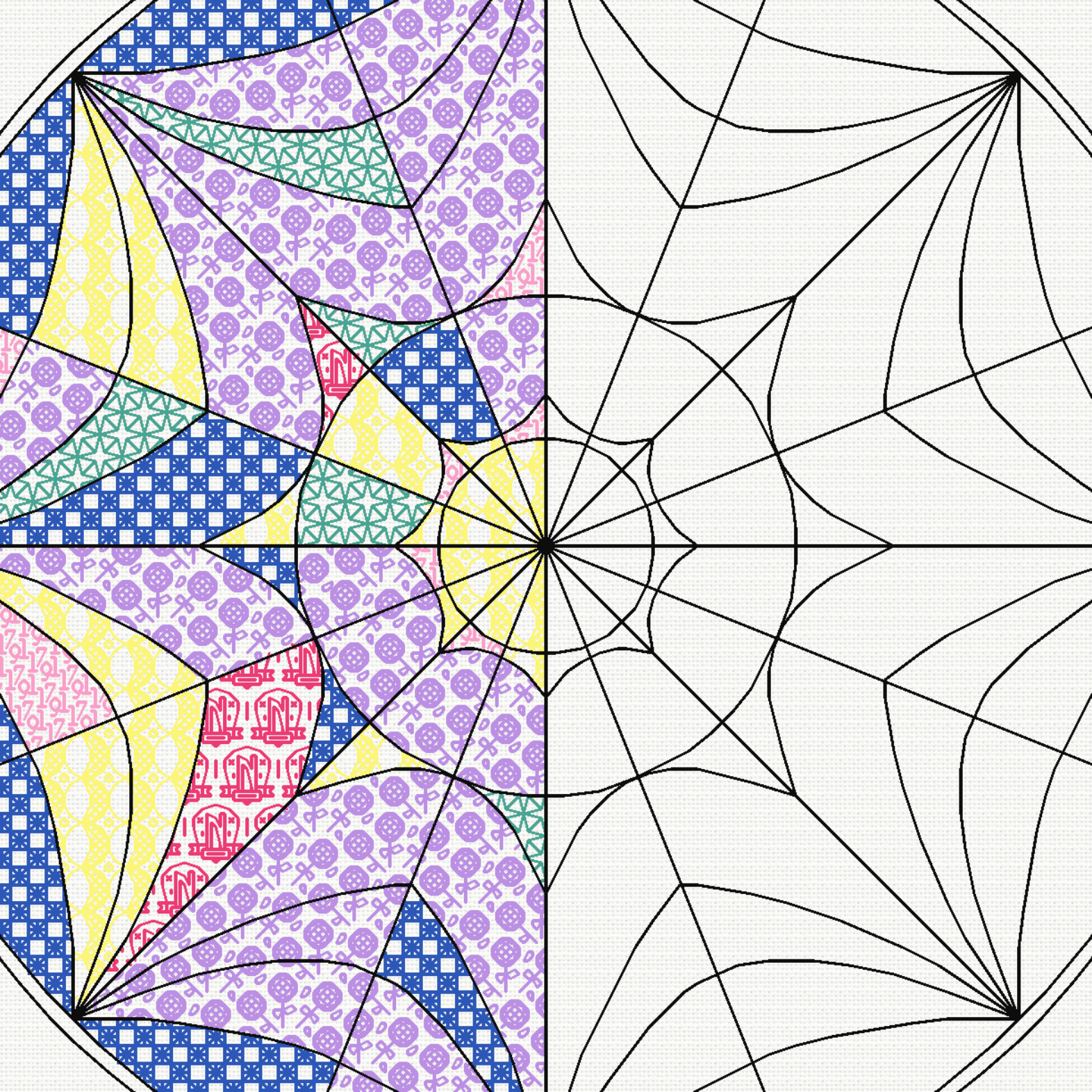 Wednesday Dorm Window Blackwork Pattern