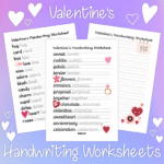 Valentine's Handwriting Worksheets - Free Printable Valentines Handwriting Worksheet