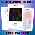 Rainbow Blackwork Hexies – Free Printable Pattern Blackwork Hexies - Free Pattern